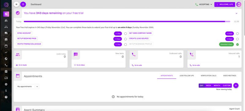 Ringy Dashboard