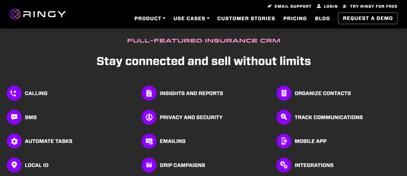 Ringy Insurance Features